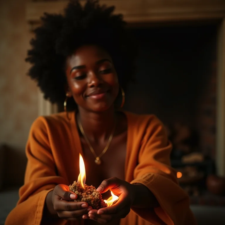Mulher aproveitando o calor de uma lareira limpa