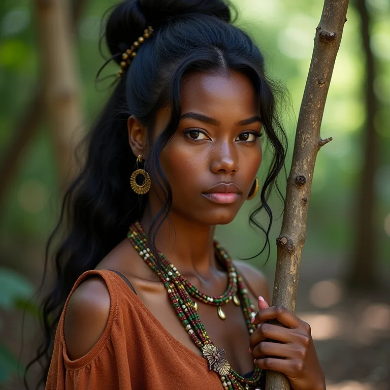 Mulher cabocla defendendo a terra na Guerra do Contestado.