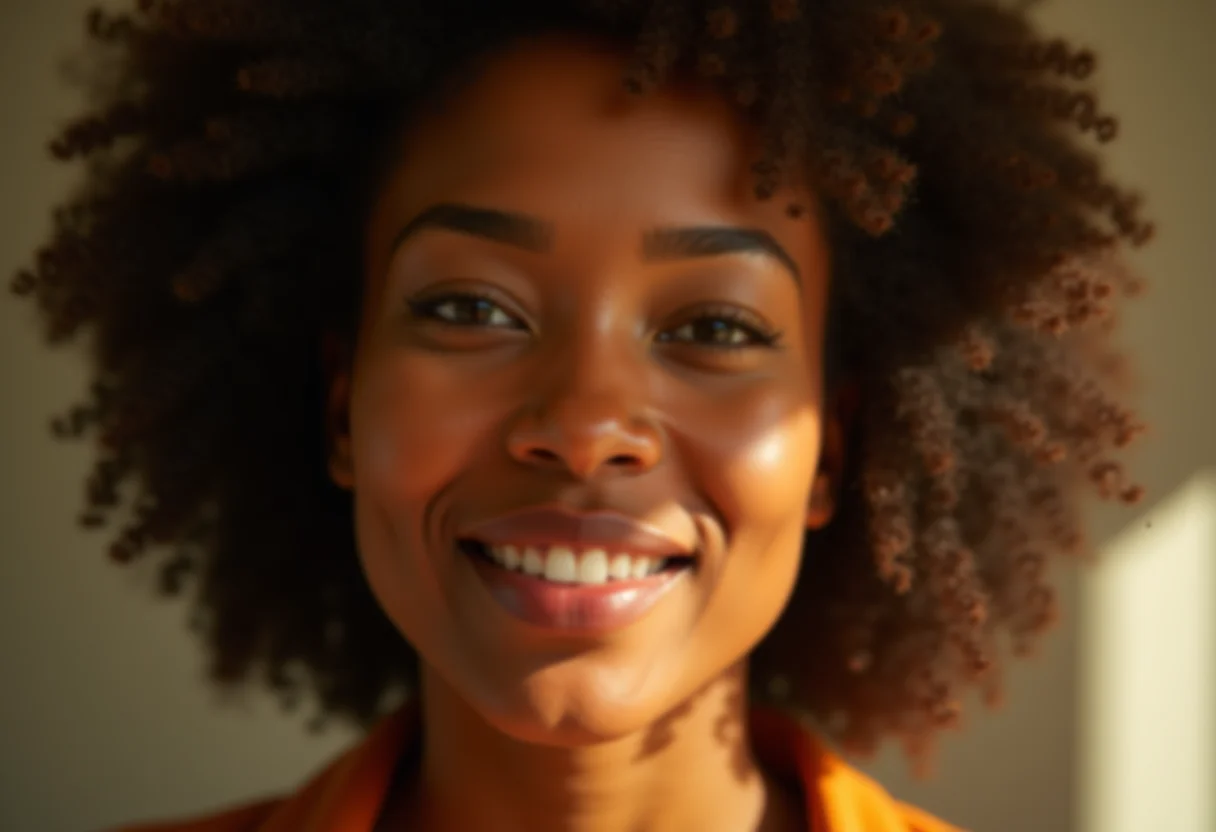 Mulher com pele radiante e saudável