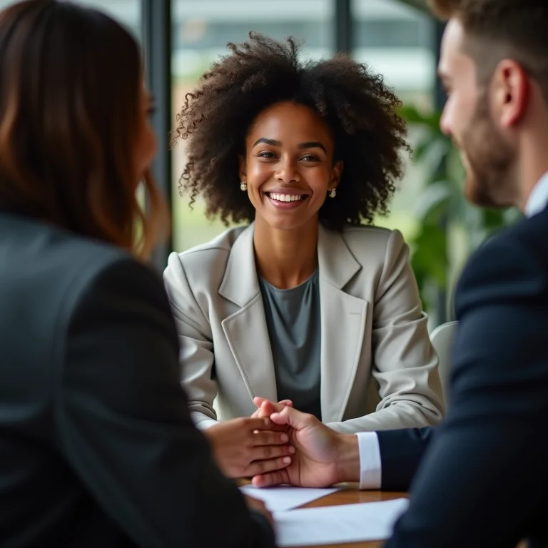 Mulher negociando com credores