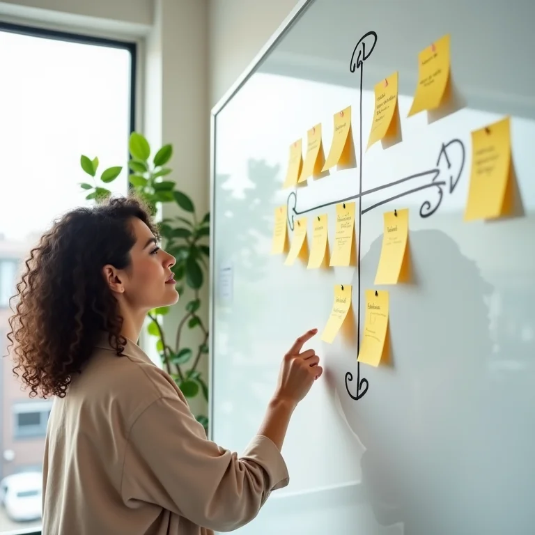 Mulher negra organizando tarefas usando a Matriz de Eisenhower.