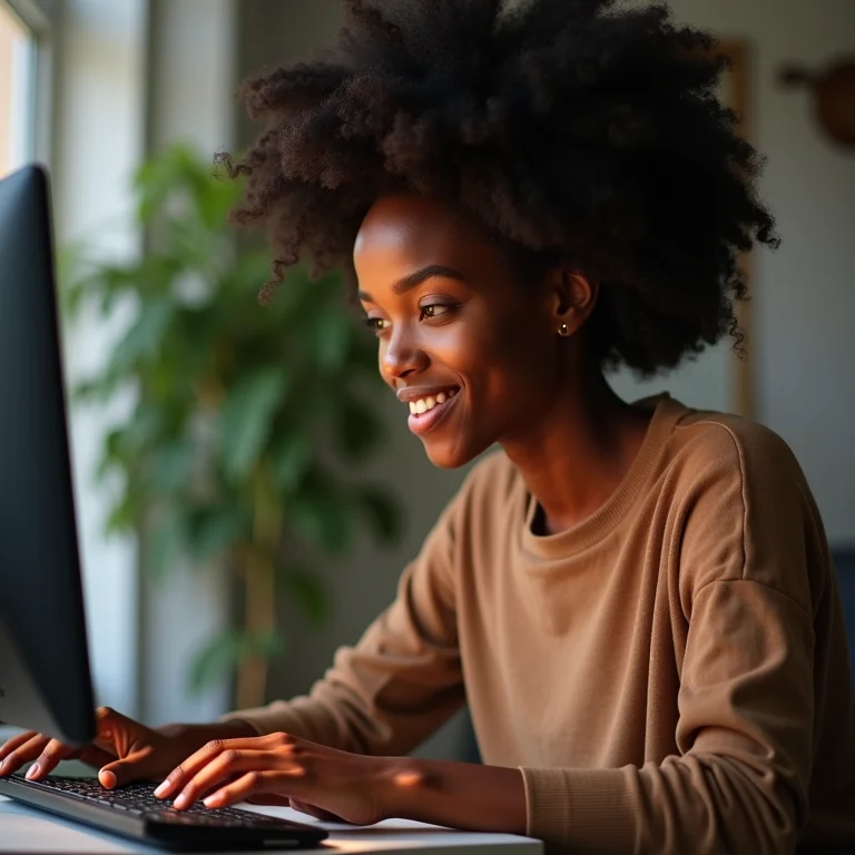 Mulher seguindo um guia passo a passo para corrigir problema na área de transferência