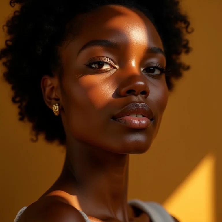 Mulher usando óleo de baobá na pele