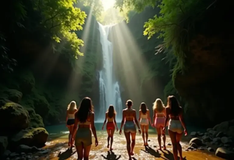 Mulheres explorando cachoeira escondida em Cabreúva