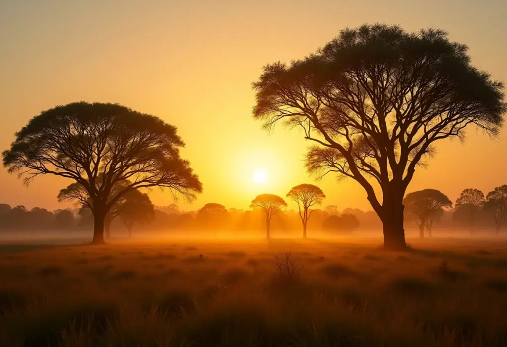 Paisagem da Caatinga com destaque para árvores nativas