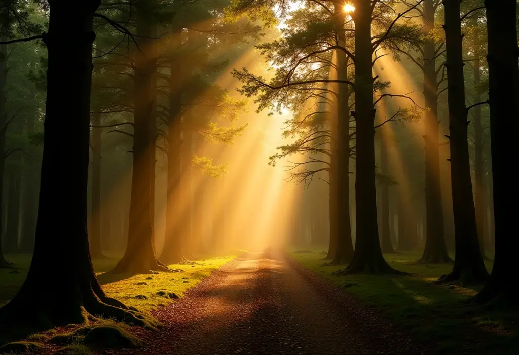 Paisagem do Parque de Vassununga ao entardecer.