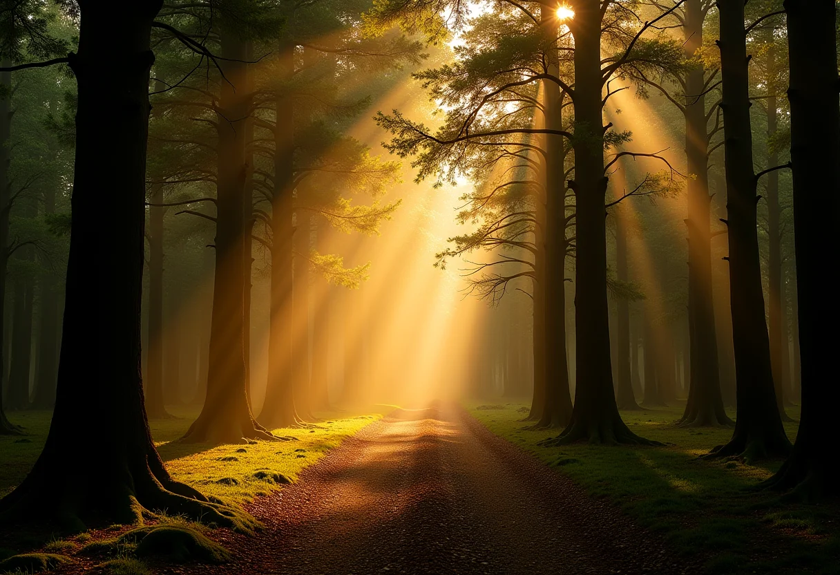 Paisagem do Parque de Vassununga ao entardecer.