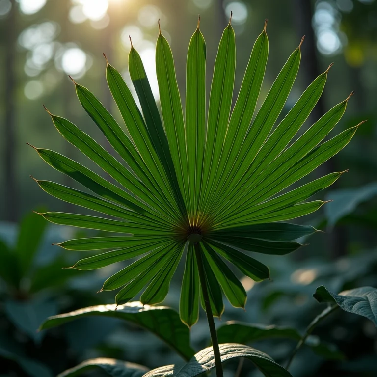 Palmeira-Leque com suas folhas em formato de leque.