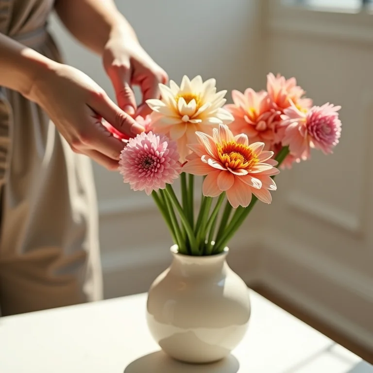 Passo a passo de como montar um arranjo floral.