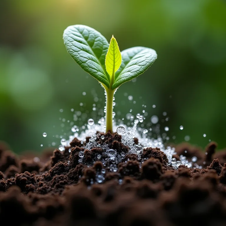 Peróxido de hidrogênio agindo nas raízes de uma planta.