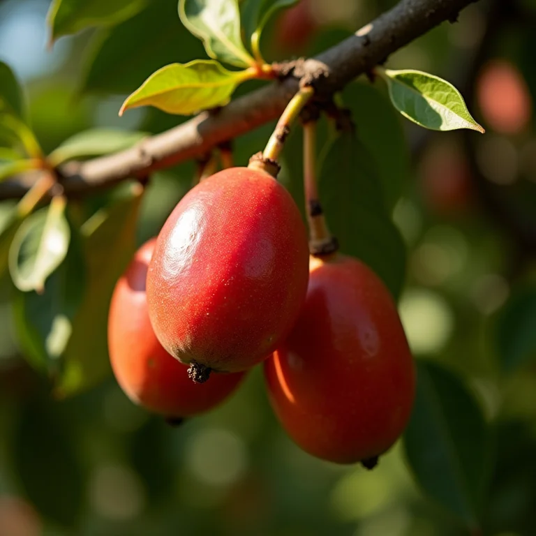 Pitangueira com pitangas vermelhas maduras