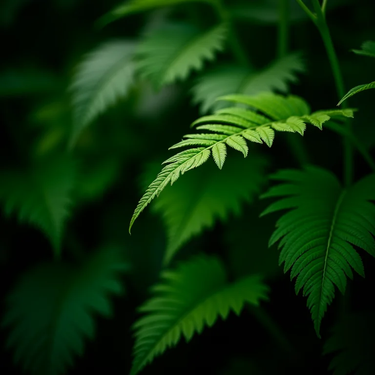 Plantas de sombra, como hosta e samambaias