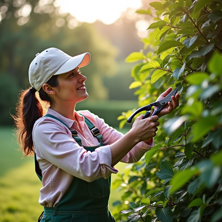 Poda de formação em árvore jovem.
