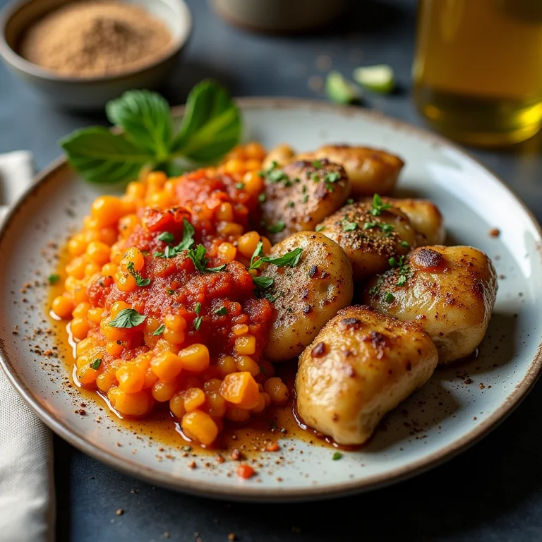 Pratos de pintado com diferentes temperos