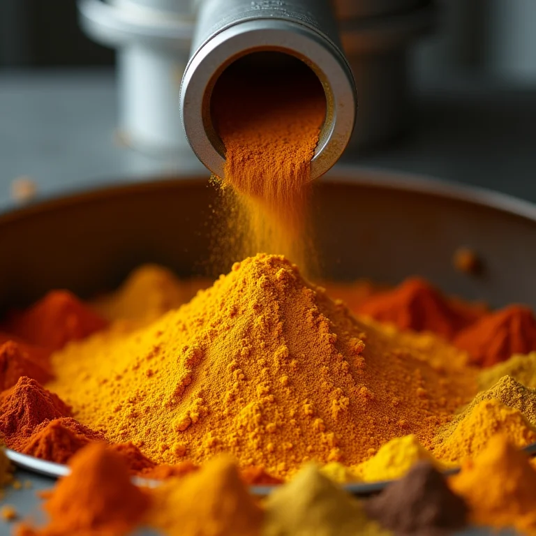 Processo de produção de temperos em pó em escala industrial.