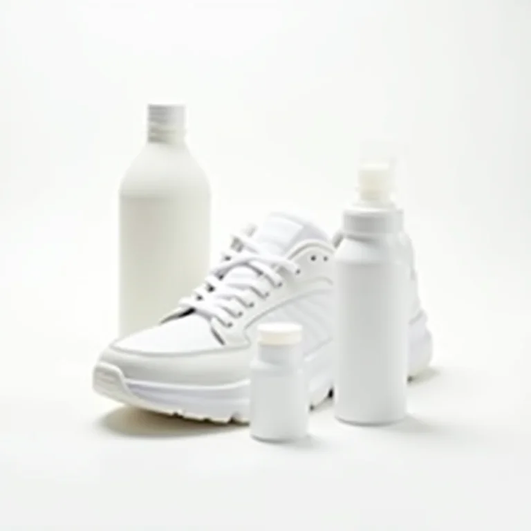 Produtos de limpeza recomendados para tênis branco: detergente neutro, bicarbonato de sódio e removedor de manchas