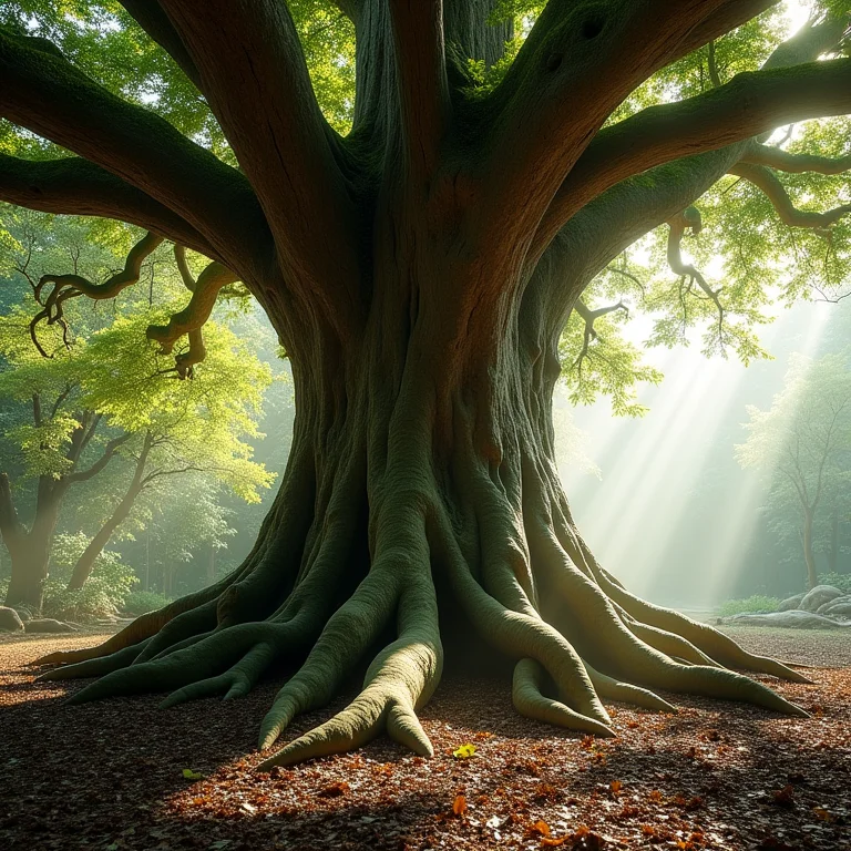 Raízes e tronco do Jequitibá gigante