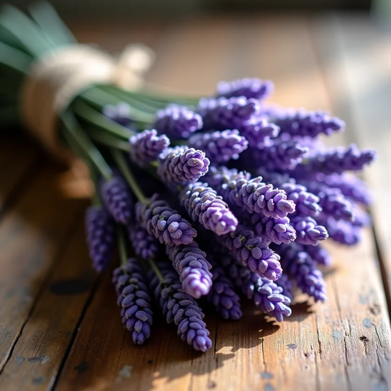 Ramo de lavanda fresca amarrada