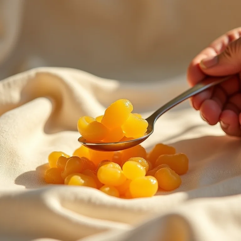 Removendo o excesso de pêssego da roupa.