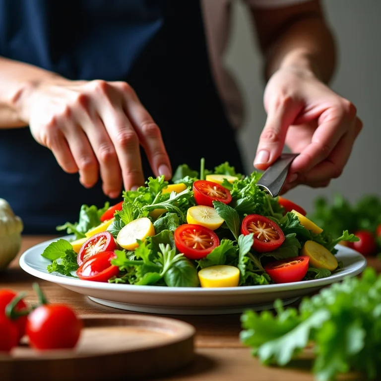 Salada colorida com PANCs.