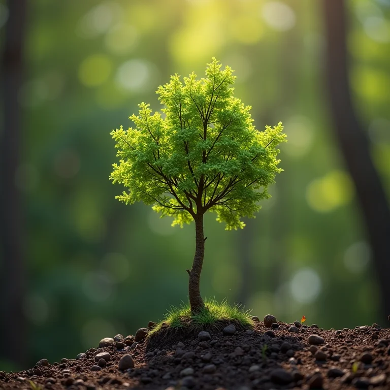 Sibipiruna em diferentes estágios de crescimento