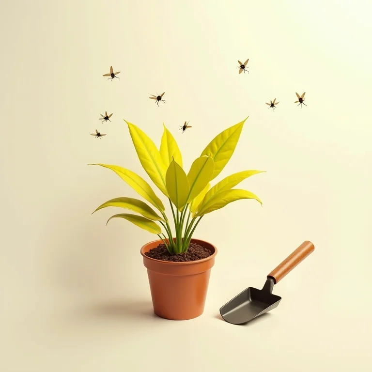 Sinais de infestação de fungus gnats: o que procurar nas plantas e no ambiente.