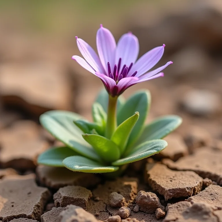 Solo rachado e seco em vaso de campânula.