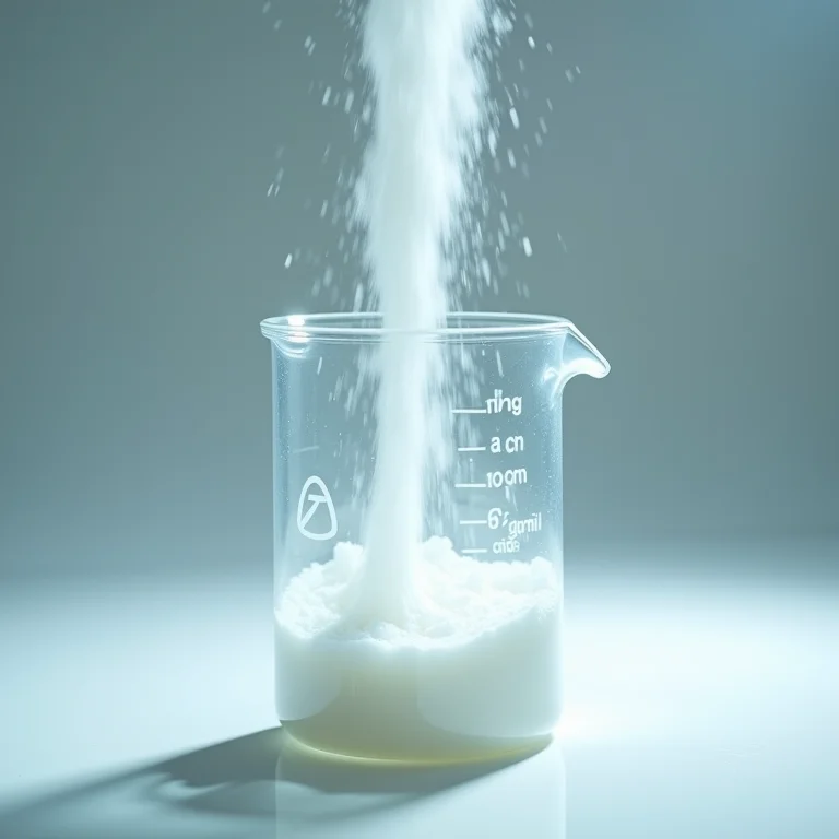 Solução alcalina de bicarbonato de sódio em um laboratório.