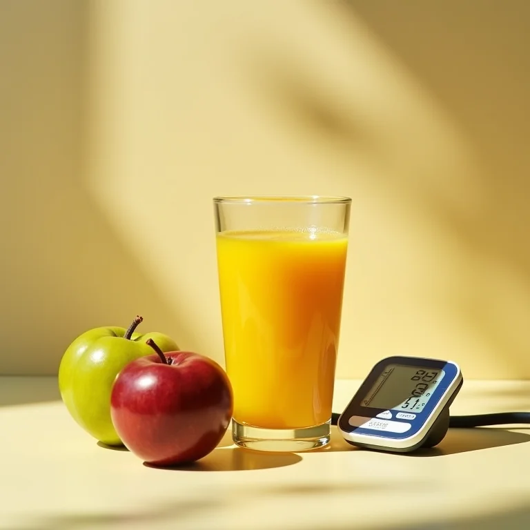 Suco de graviola com monitor de pressão arterial