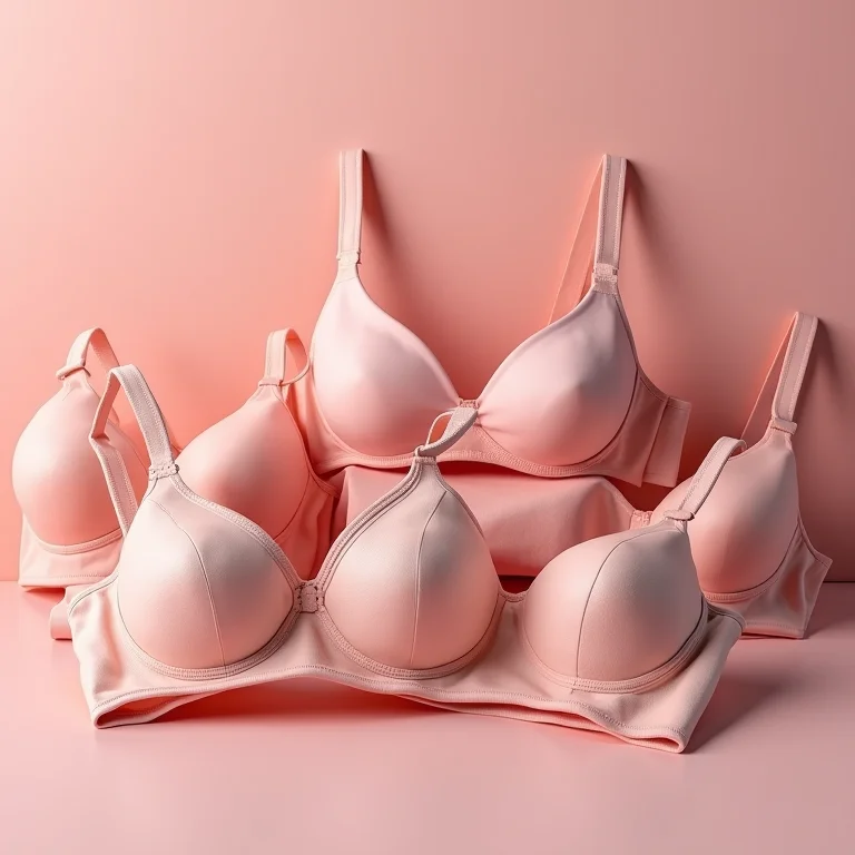 Sutiãs de bojo deformados, mostrando a necessidade de cuidado especial ao lavar