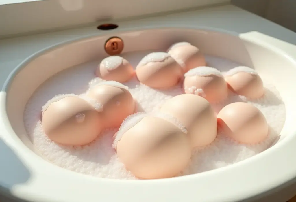 Sutiãs de bojo delicados sendo lavados à mão