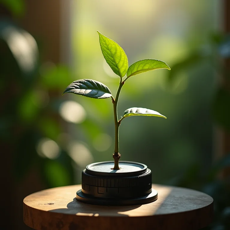 Temporizador controlando a duração da luz para uma planta.