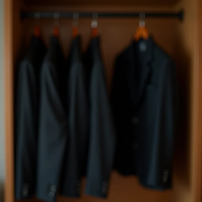 Terno armazenado corretamente em closet ventilado