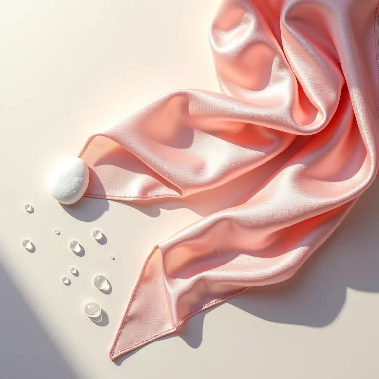 Teste de cor em lenço de seda com cotonete