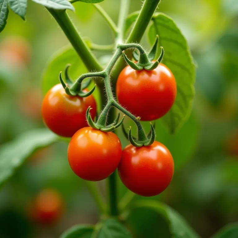 Tomateiro saudável e carregado de frutos