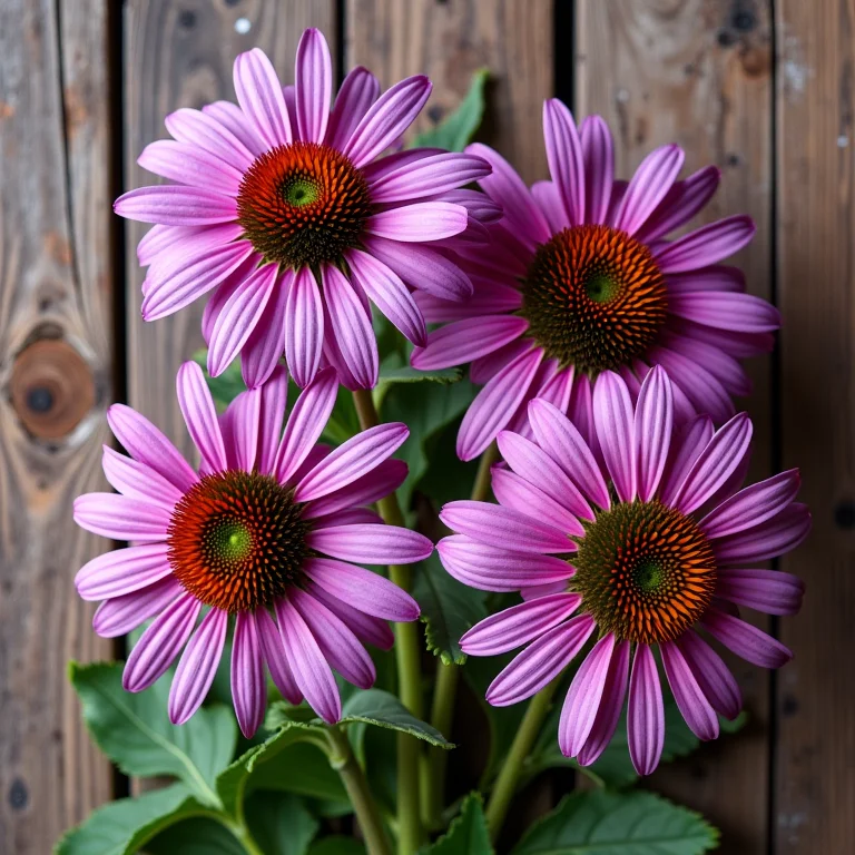 Variedade de cultivares de flor de cone roxo em tons de roxo e rosa