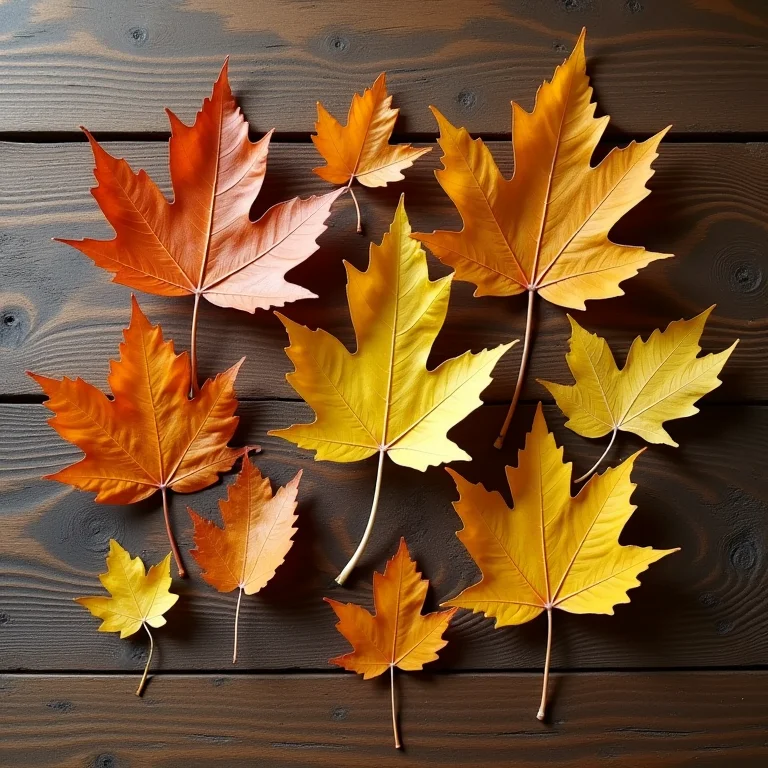 Variedade de folhas de diferentes espécies de árvores.