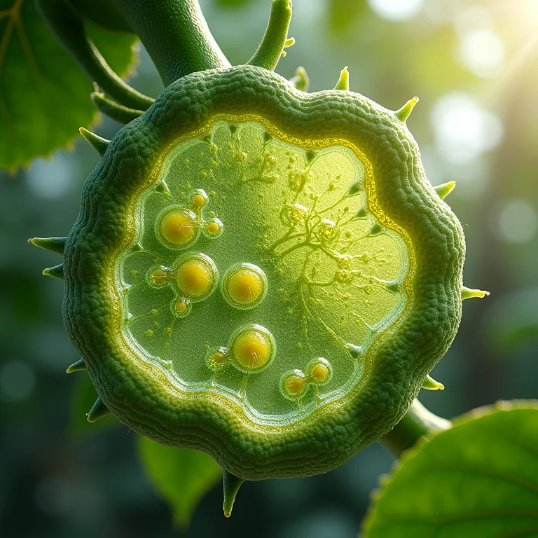 Visão microscópica das células de uma árvore de ipê.