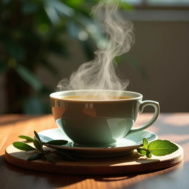 Xícara de chá de sálvia